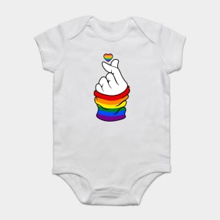 Gay Pride Flag K-Pop Love Hand Gift Baby Bodysuit